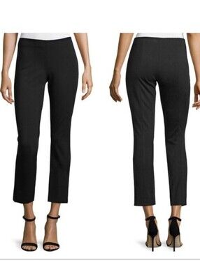 Tahari Black Cropped Ponte Knit Ankle Pants